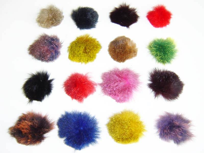 Possum fur handmade buttons in set of 4 with sew through shank in many colors