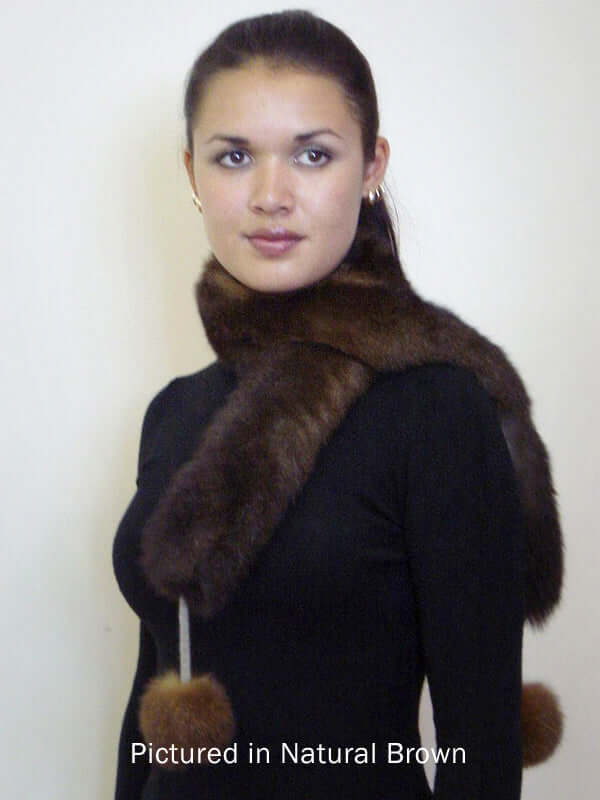 Possum Fur Pompom Scarf
