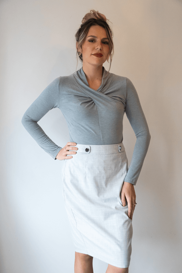 Copper Ion Antimicrobial Twisted High Neck Top