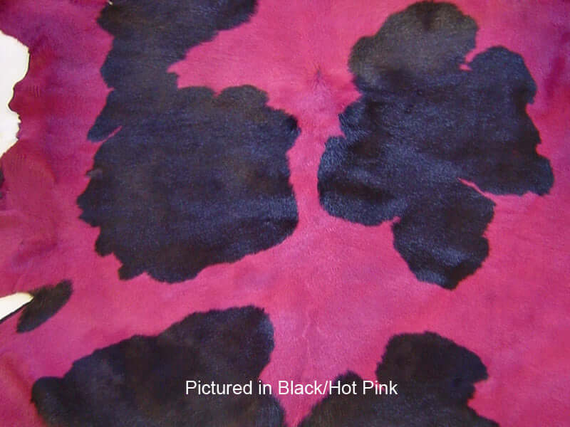 New Zealand Friesian spotted cow skin leather hides in natural and dyed colors. Great for rug or chair cover