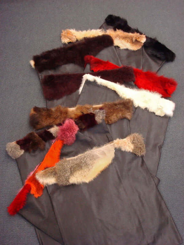 Eco bag hold all made from polypropylene trimmed with New Zealand possum fur in assorted colors