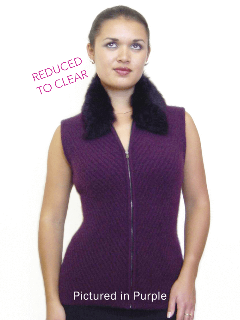 Possum Merino Chelsea Knitwear Vest (with fur collar)