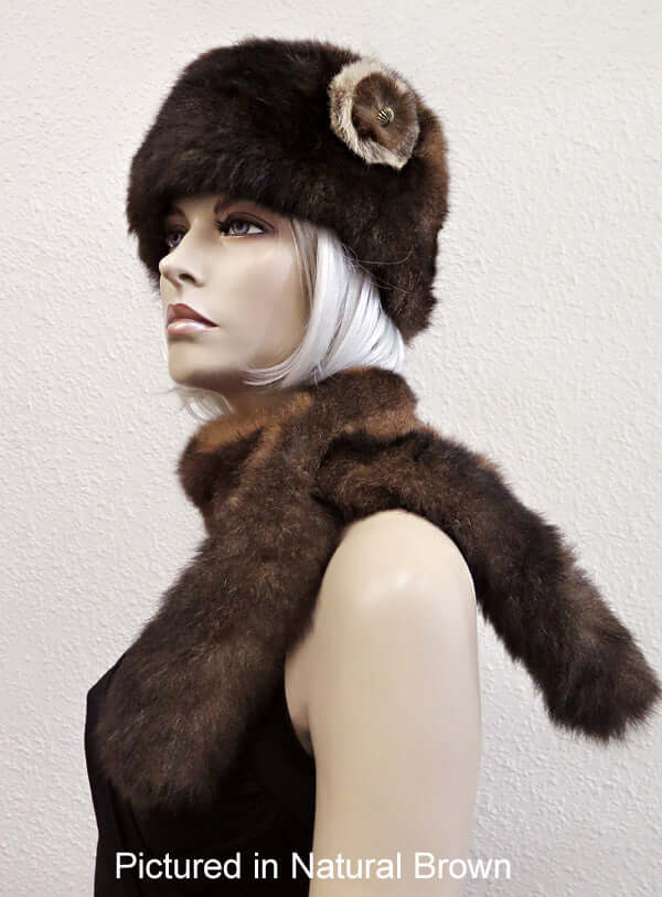 Possum Fur Cossack Hat with Rose