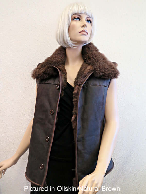 Possum Fur Hunter Vest with buttons