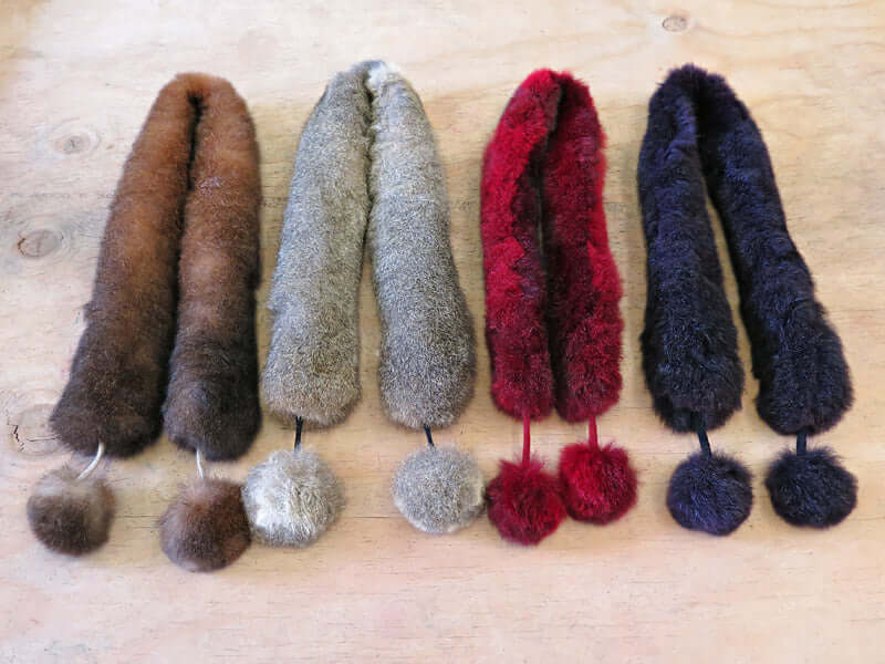 Possum Fur Pompom Scarf