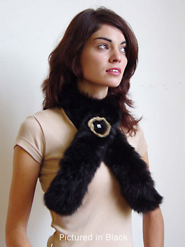 Possum Fur Roll Collar with Rose