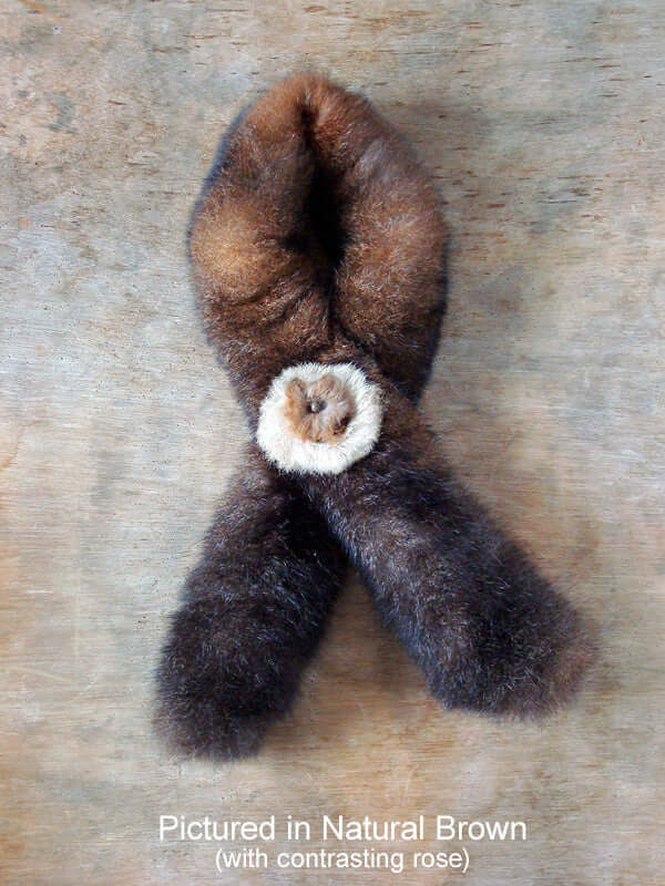 Possum Fur Roll Collar with Rose