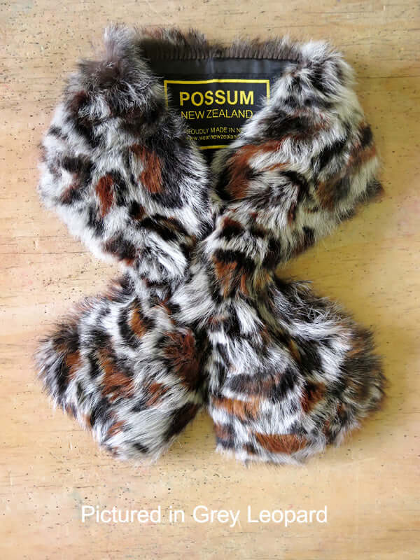 Possum Fur Scarf Collar Leopard