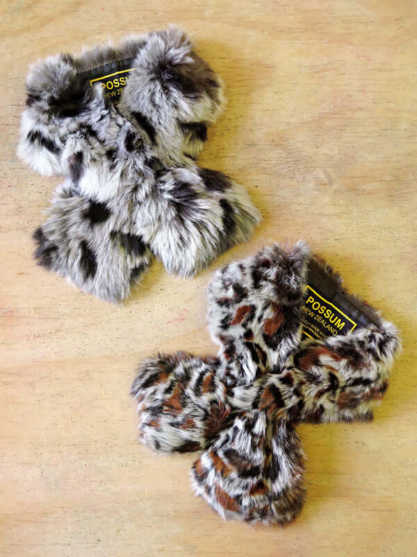 Possum Fur Scarf Collar Leopard