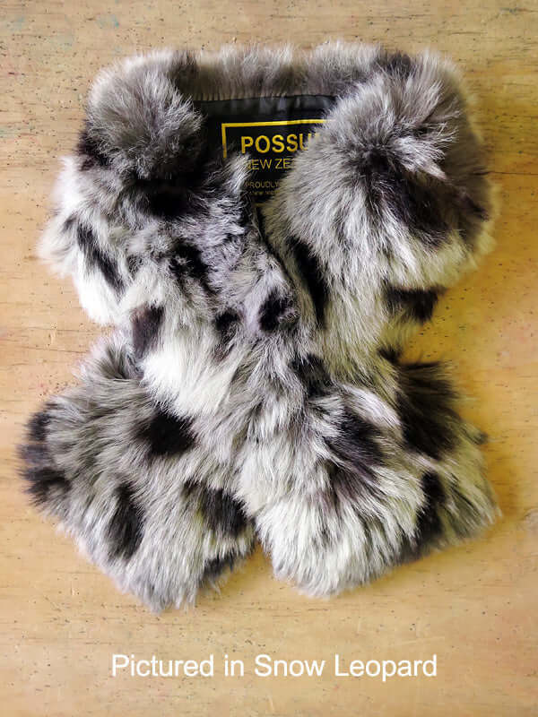 Possum Fur Scarf Collar Leopard