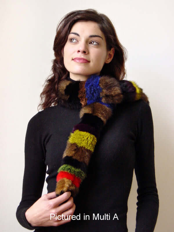 Possum Fur Harlequin Scarf