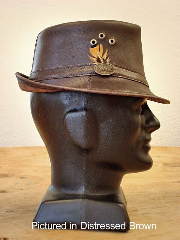 Cowskin Leather Trilby Hat