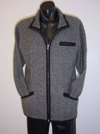 Possum Merino Herringbone Knitwear Jacket