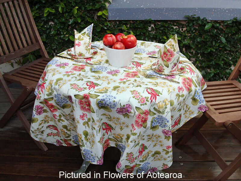 Flowers of Aotearoa Cafe Set - Tablecloth & Napkins