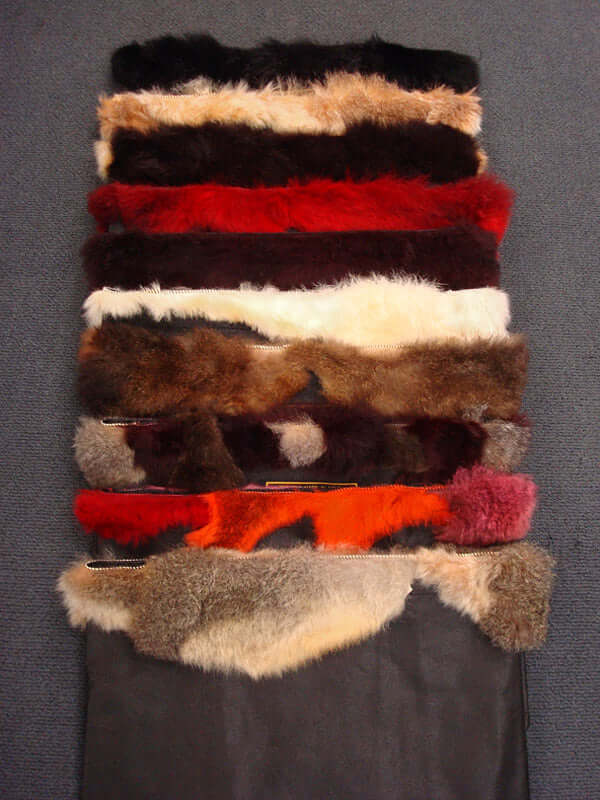 Eco bag hold all made from polypropylene trimmed with New Zealand possum fur in assorted colors