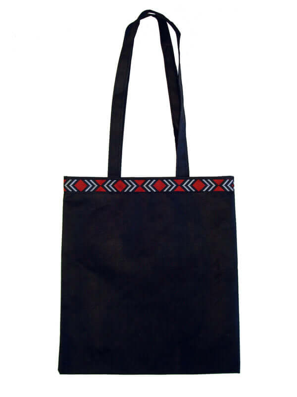 Eco bag hold all out of polypropylene trimmed with Maori design braid