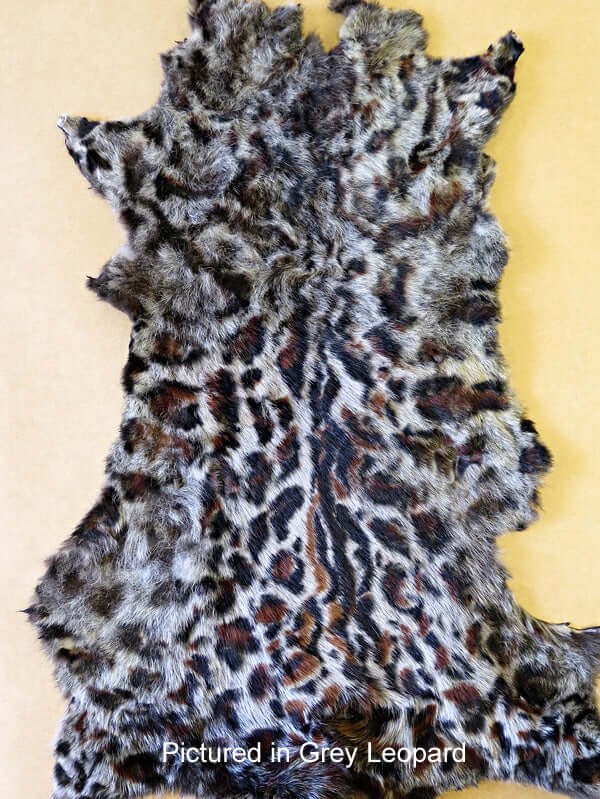New Zealand possum fur skins are A grade opossum leather hides or pelts laser printed in leopard design