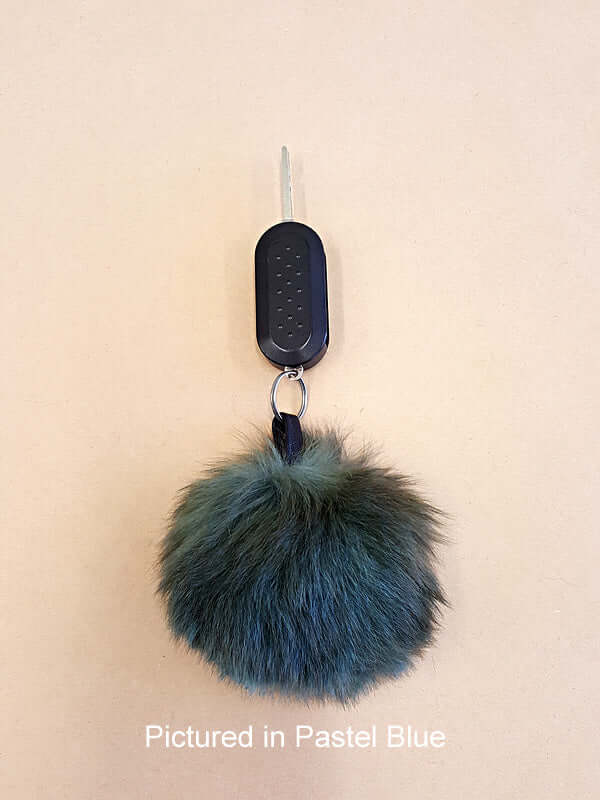 Possum fur pompom key ring holder to never lose keys or bag decoration in variety of colors - great for gifts