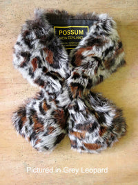 Possum Fur Scarf Collar Leopard