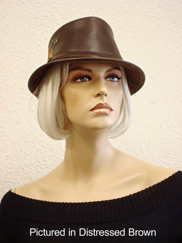 Cowskin Leather Trilby Hat